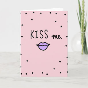 Tarjeta de amor romántico rosa beso