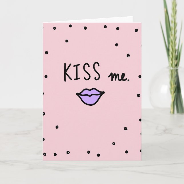 Tarjeta de amor romántico rosa beso (Anverso)