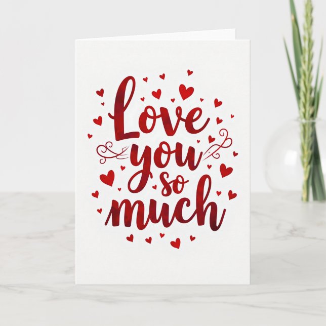 Tarjeta de Amor Romántico Te Amo Mucho (Anverso)