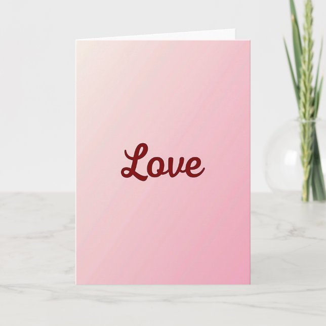 Tarjeta de amor rosa minimalista (Anverso)