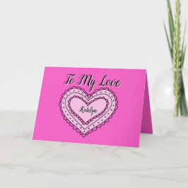 Tarjeta de amor rosa para El día de San Valentín, 