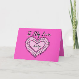Tarjeta de amor rosa para El día de San Valentín, 