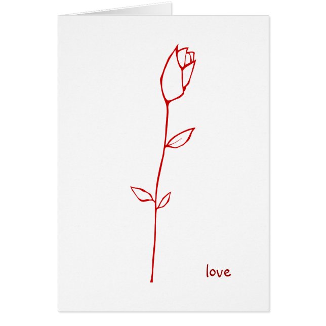 Tarjeta de amor Rosebud (Frente)