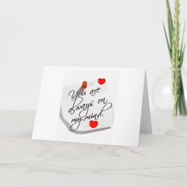 TARJETA DE AMOR "SIEMPRE EN MI MENTE" (Anverso)