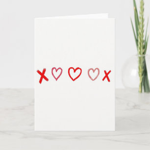Tarjeta de amor simple con abrazos y besos