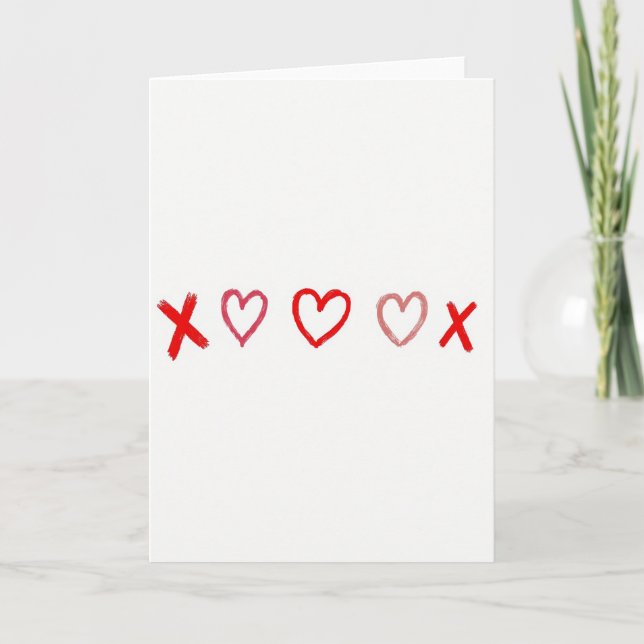 Tarjeta de amor simple con abrazos y besos (Anverso)