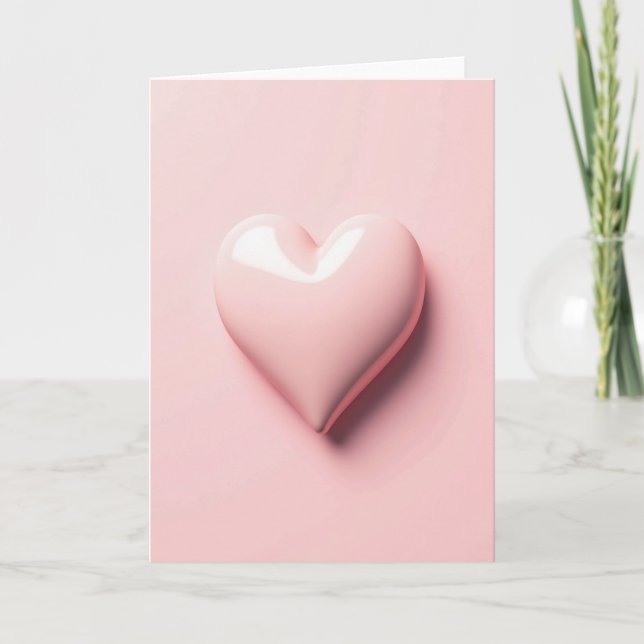 Tarjeta de amor simple corazón rosa (Anverso)