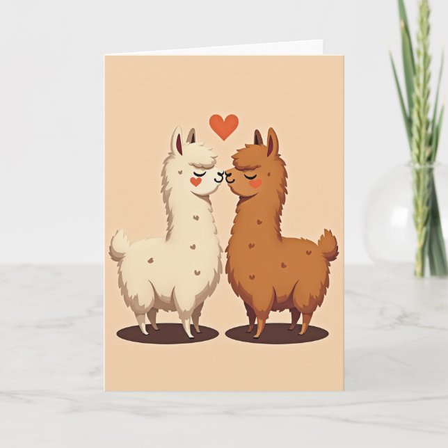 Tarjeta de amor simple de llama beso (Anverso)