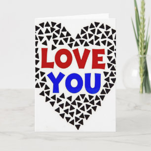 Tarjeta de amor simple en forma de triángulo