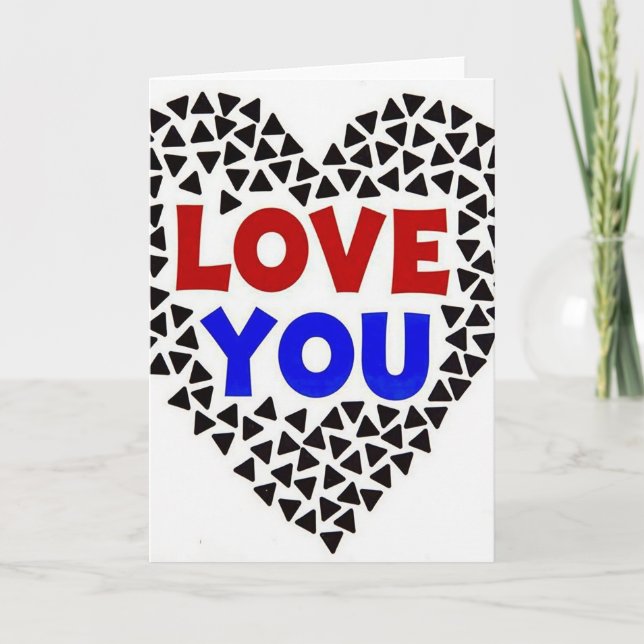 Tarjeta de amor simple en forma de triángulo (Anverso)