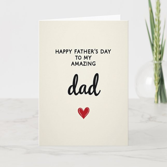 Tarjeta de amor simple para papá increíble (Anverso)