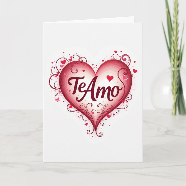Tarjeta de amor simple Te Amo corazón (Anverso)