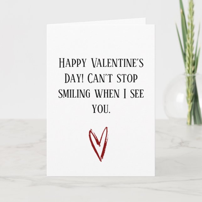 Tarjeta de amor sonriente del día de San Valentín (Anverso)