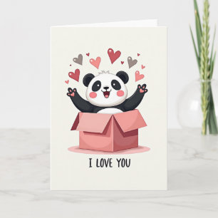 Tarjeta de amor sorpresa de panda lindo