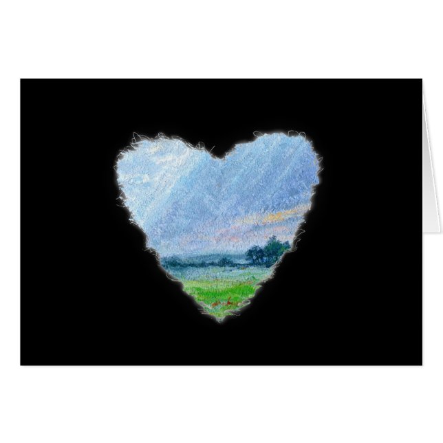 Tarjeta de amor Summer Heart Romance Valentine (Anverso (Horizontal))