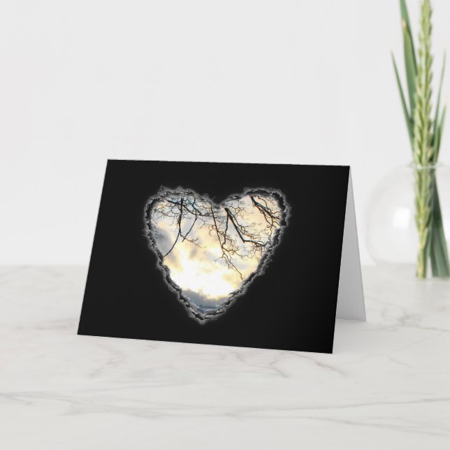 Tarjeta de amor Sunrise Heart Valentine Romance (Anverso)