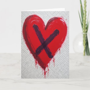 Tarjeta de amor tachado