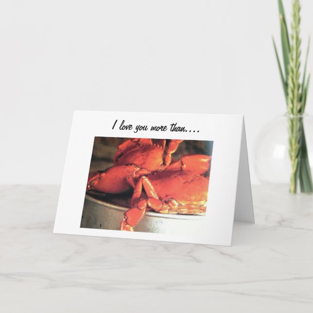 TARJETA DE AMOR "TE AMO MÁS QUE A LOS CRABES" (Anverso)