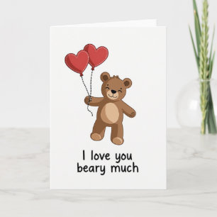 Tarjeta de amor 'Te quiero mucho oso'