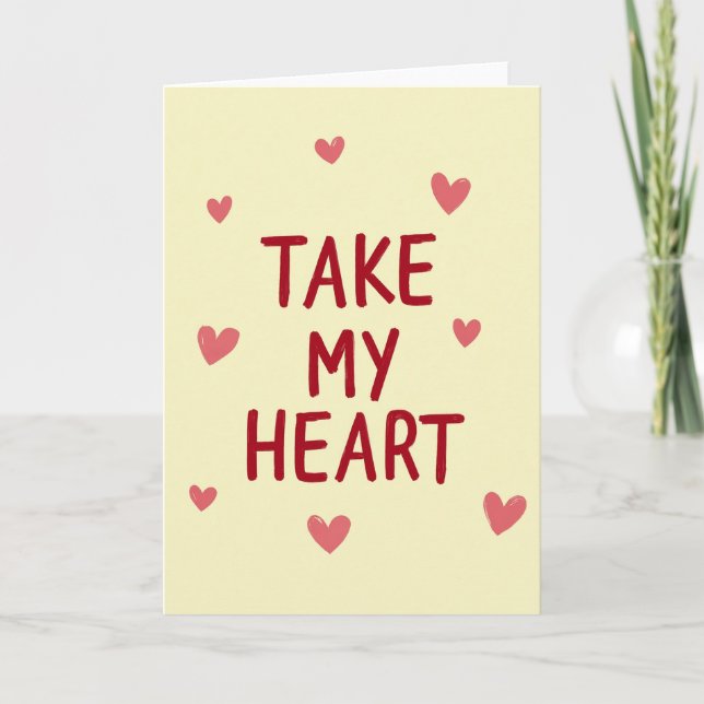 Tarjeta de amor 'Toma mi corazón' (Anverso)