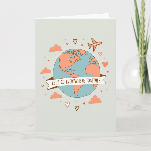 Tarjeta de Amor Viaje Aventura Juntos (Anverso)