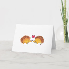 Tarjeta de amor Watercolor Hedgehog Aniversario