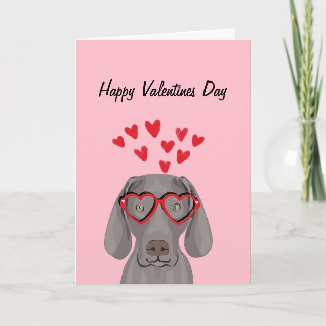 Tarjeta de amor Weimaraner Valentine (Anverso)