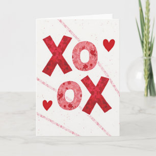 Tarjeta de amor Xoxo con el corazón