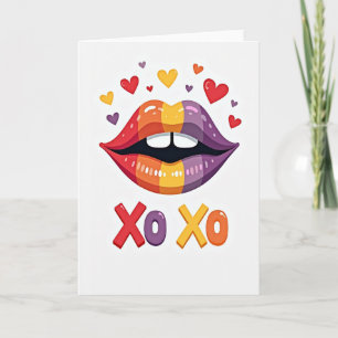Tarjeta de amor Xoxo Kiss Rainbow