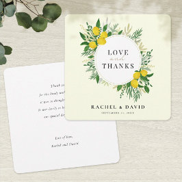 Tarjeta de amor y agradecimiento a los Bodas de li
