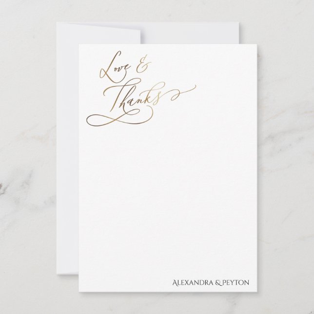 Tarjeta de amor y agradecimiento de caligrafía ele (Anverso)