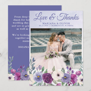 Tarjeta de amor y agradecimiento de foto de boda p