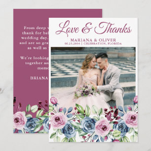 Tarjeta de amor y agradecimiento para foto de boda
