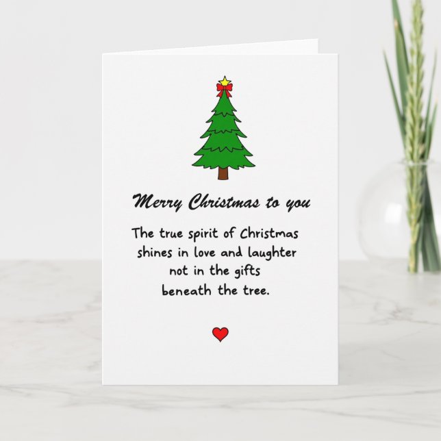 Tarjeta de amor y risa del espíritu de la Navidad (Anverso)