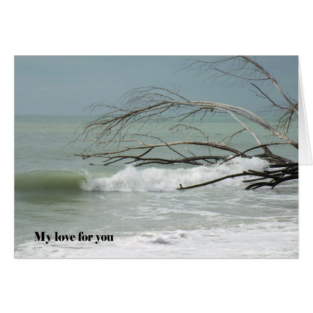 Tarjeta de amor y romance, imagen del mar (Anverso (Horizontal))