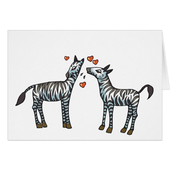 Tarjeta de amor Zebra (Anverso (Horizontal))