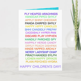 Tarjeta de Anagramas del Día del Niño