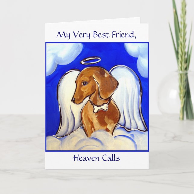 Tarjeta de Angel Dachshund (Anverso)