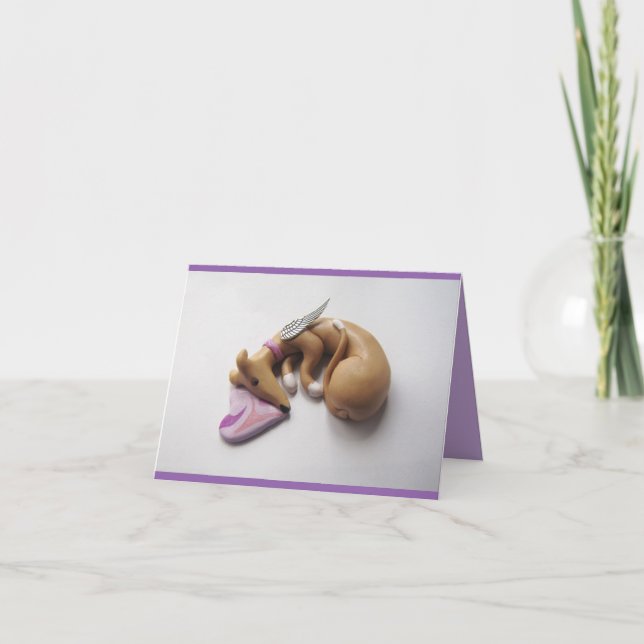 Tarjeta de Angel de Amanecer de Gris Hound Whippet (Anverso)