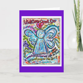 Tarjeta de ángel de cáncer colorida