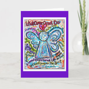 Tarjeta de ángel de cáncer colorida