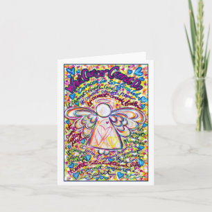 Tarjeta de ángel de cáncer de corazón de primavera