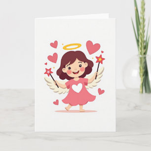 Tarjeta de Ángel de Corazón Adorable