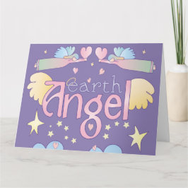 Tarjeta de ángel de la Tierra Pastel - Estrellas,