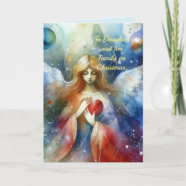 TARJETA DE ANGEL DE navidades PARA HIJA Y FAMILIA (Anverso)