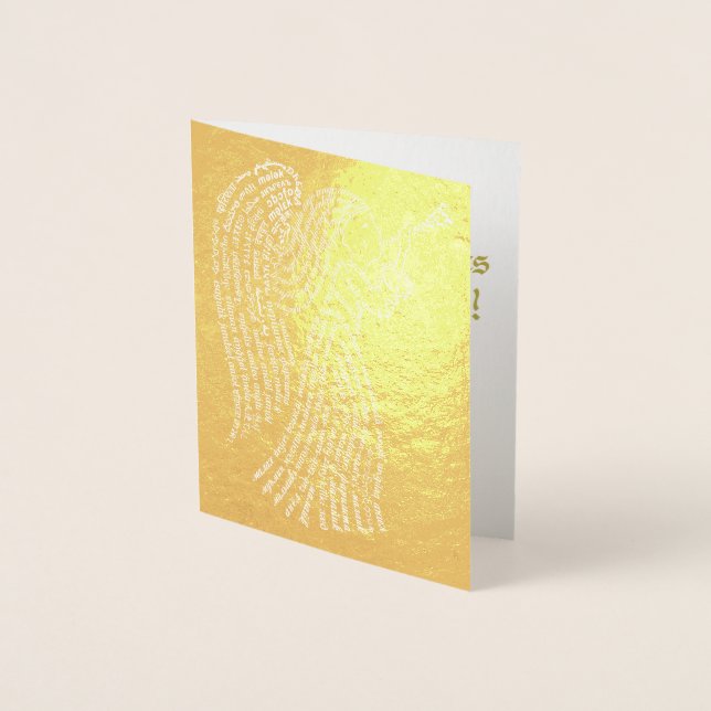 Tarjeta de Angel de Oro del Relieve metalizado (Anverso)