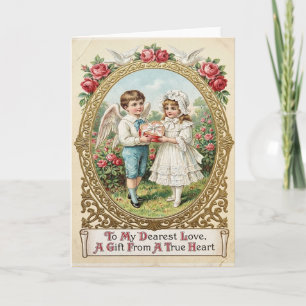 Tarjeta de ángel del día de San Valentín victorian