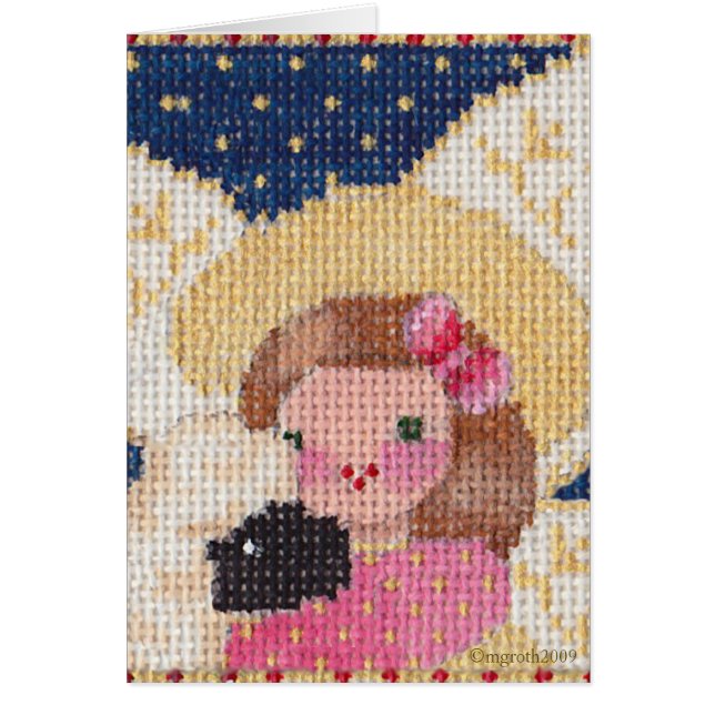 Tarjeta de ángel y cordero (Frente)