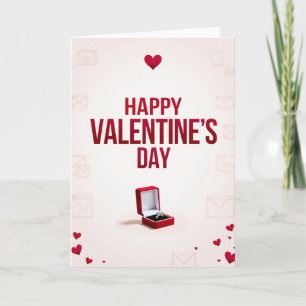Tarjeta de Anillo de Compromiso de San Valentín