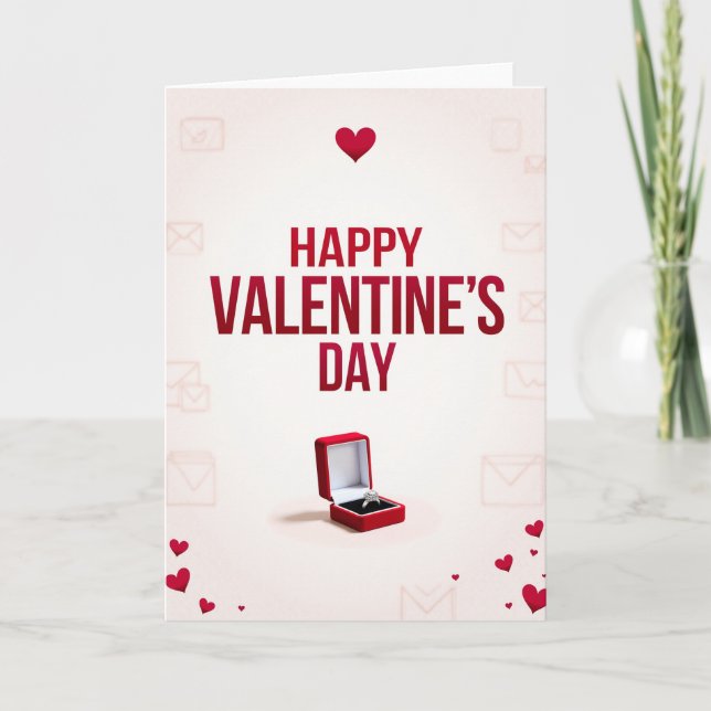 Tarjeta de Anillo de Compromiso de San Valentín (Anverso)